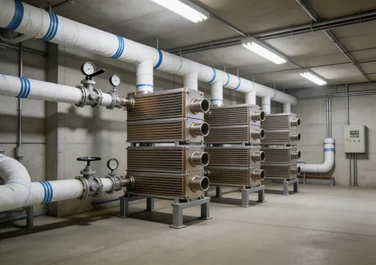 Heat exchangers in commercial HVAC system