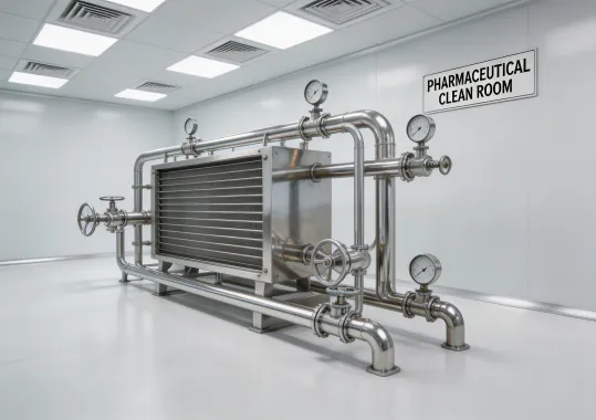 Heat exchanger in pharmaceutical facility